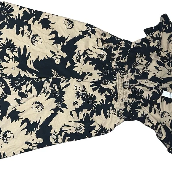 Anthropologie Black and Tan Floral Jumpsuit - Picture 4 of 5